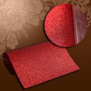 Термотрансферная пленка Glitter Красный с блестками (50см* 1м)